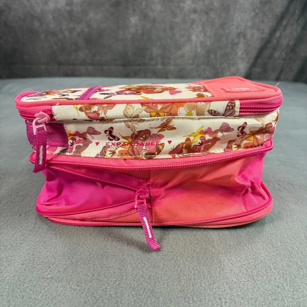 Arctic Zone Butterfly Print Expandable Insulated Lunch Bag Pink Recycled Fabric